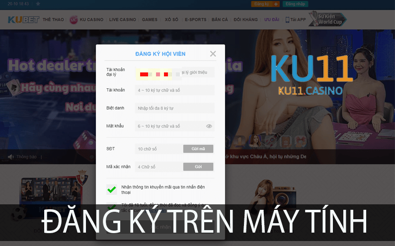 ku11 đăng ký trên máy tính